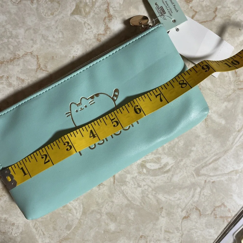 Pusheen the Cat Mint Colored Pencil Pouch with Gold Metal Zipper‎